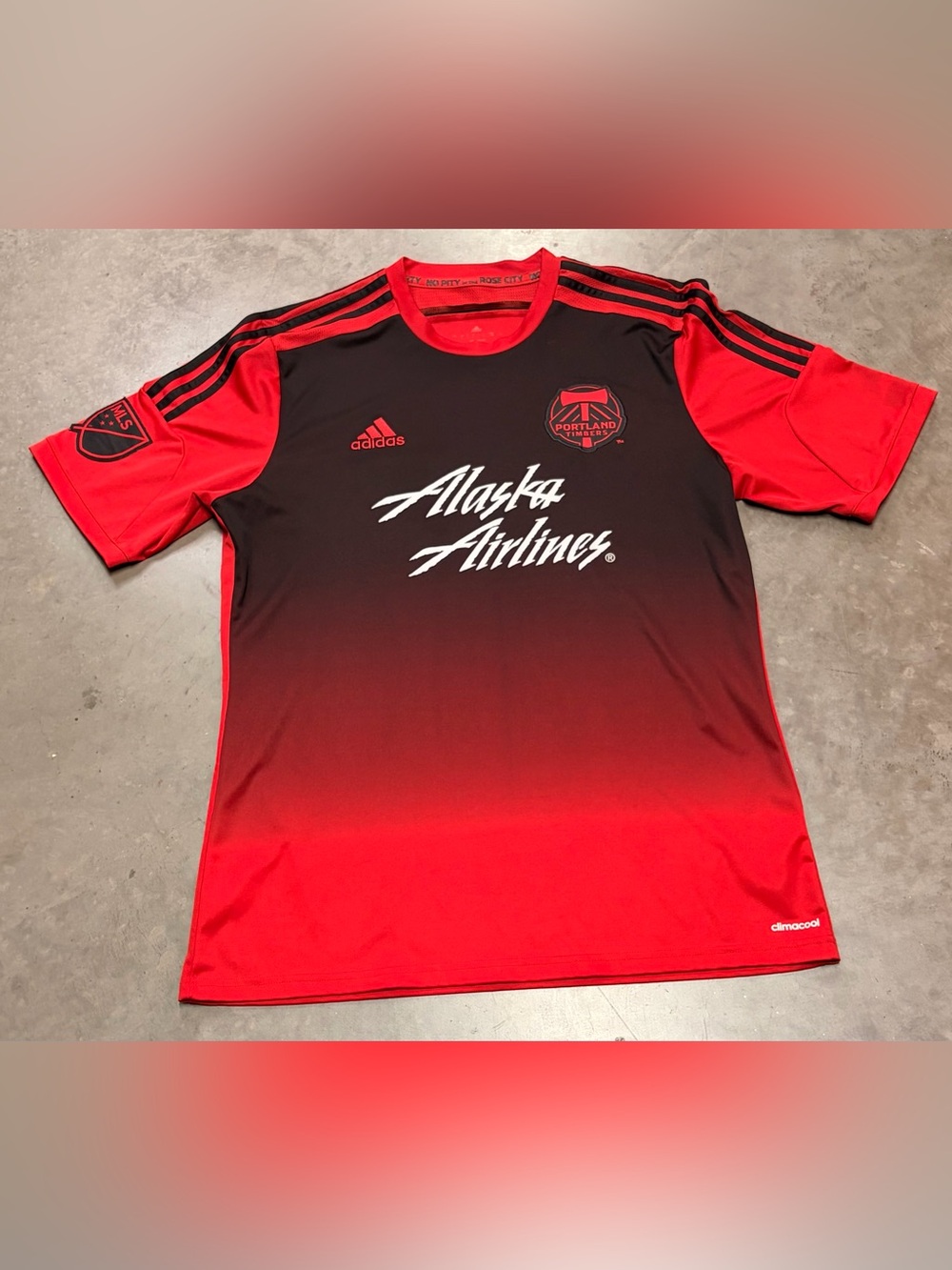 adidas Men’s Portland Timbers Red and Black Gradient Jersey